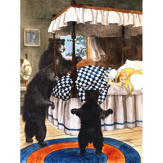 Fairy Tale Art | Goldilocks and the Three Bears | Vintage Wall Art